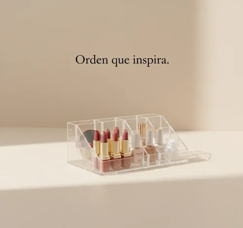 Organizador Acrílico 16 Compartimientos Maquillaje Brochas