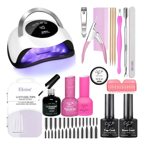 Kit Uñas Esculpidas Soft Gel Set Uv Completo Semipermanente