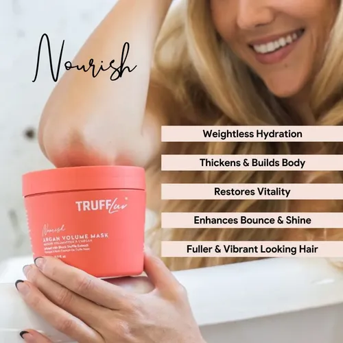 Mascarilla Capilar Truffluv Nourish Argan Volume W/ Black Tr