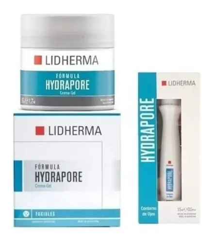 Lidherma Hydrapore Crema Gel y Contorno de Ojos Ácido Hialurónico Antiedad 50g