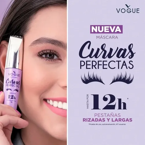 Máscara De Pestañas Vogue Curvas Perfectas A Prueba De Agua