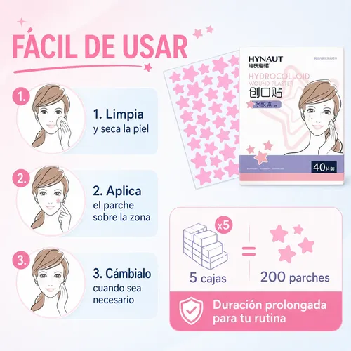 Parches Hidrocoloides Estrella Acne 5 Cajas 200 Pzs