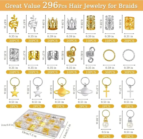 296 Piezas Y Abalorios Para Trenzas Y Cabello, Accesorios