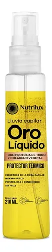 Protector Térmico Oro Liquido 210ml Formula Vegana Antifrizz