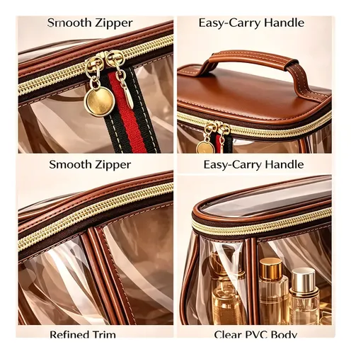 Neceser Pvc Transparente Impermeable Maquillaje Clear Makeup Bag