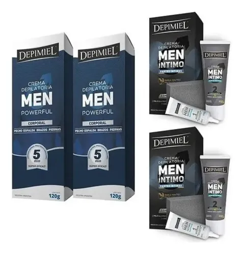 2 Crema Depilacion Hombre Corporal +2 Parte Intimas Depimiel