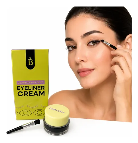 Delineador Ojos Negro Gel Crema Compacto Pincel Veoquiero
