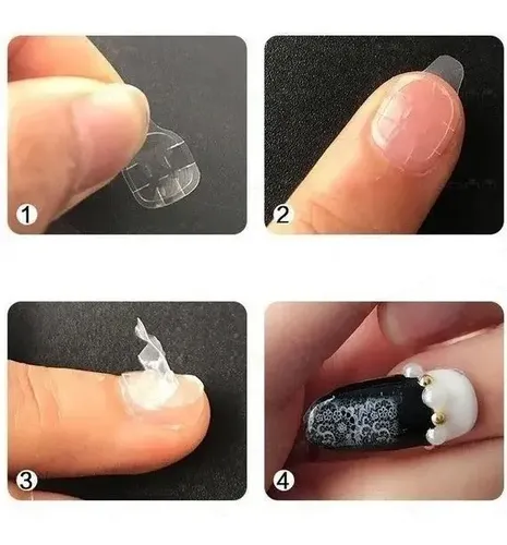 Sticker Adhesivo Pegamento Para Tips Uñas Postizas Cinta