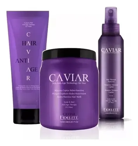 Mascara , Protector Termico, Crema Kit Combo Fidelite Caviar