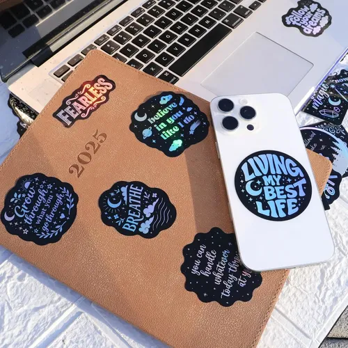 100 Pcs Holographic Positive Affirmation Stickers To The Sta
