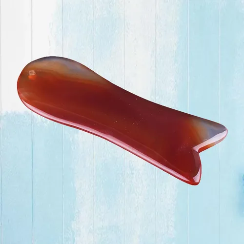 Rodillo De Jade Rojo, Herramienta Facial Para Raspar Guasha,