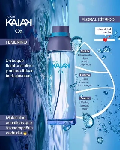Perfume Kaiak O2 Femenino 100 Ml Natura