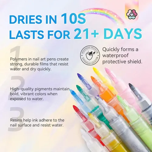 Set 12 Colores Marcadores Para Uñas Arte Y Diseño Diy