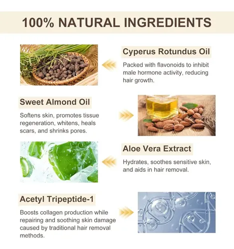 Aceite Cyperus Rotundus Para Depilación Y Reducción Del ,