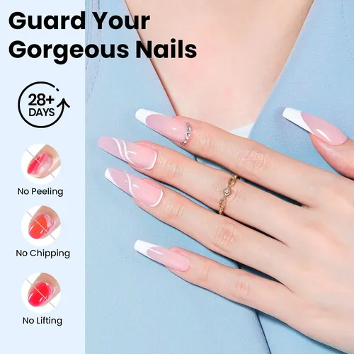 Set Base Y Top Coat Gel Uñas Brillo Intenso 15ml 2 Piezas