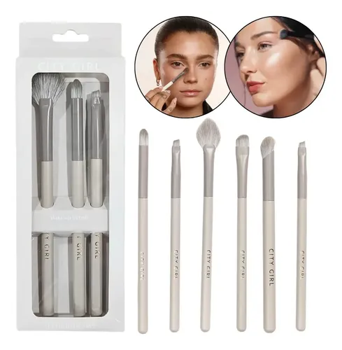 Set De 3 Brochas Para Difuminar Makeup Brush City Girl Color N1