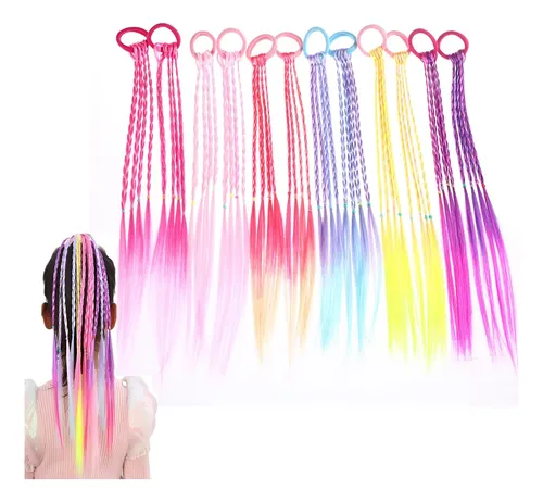 Ligas 12 Piezas Niñas Cabello Colores 6 Banda Elástica