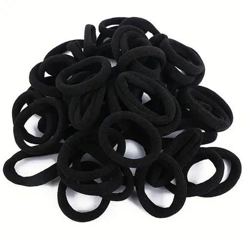500pcs Elasticsolid Black Hair Ties Daily Hair Accessories Negro