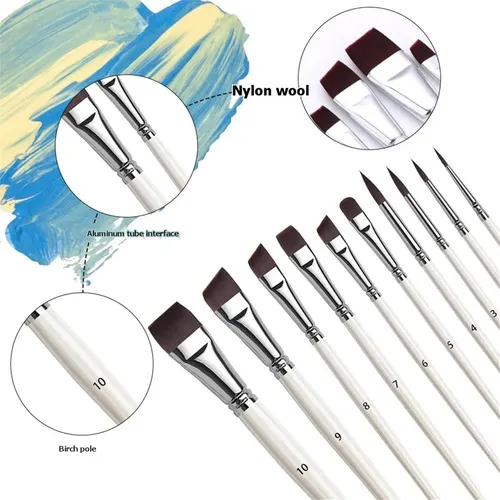 Pinceles De Pintura Facial, Juego De Pinceles Acrílicos Para