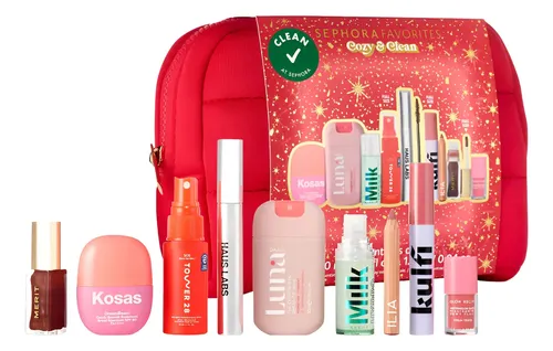 Set Maquillaje Sephora Favorites Cozy & Clean 9 Piezas Rostro Ojos Labios