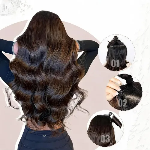 Extensiones De Cabello Natural 50cm 6pcs, Negro