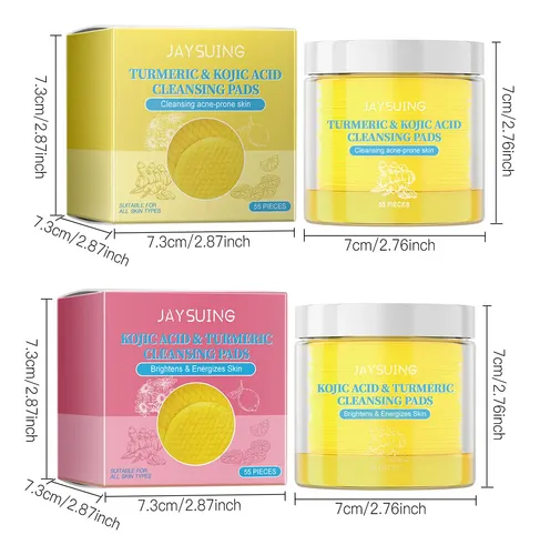 Limpiador Exfoliante Suave Jaysuing Kojic Turmeric Pads