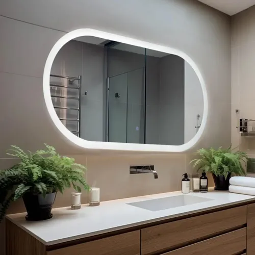 Espejo Led Lineal Touch Tactil 32w 120x60cm Baño Dabor