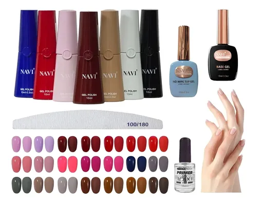 Kit Inicial X10u Insumos Esmaltes Semipermanentes Base Top !