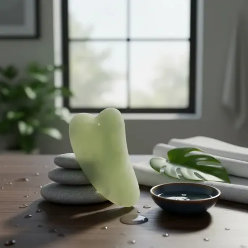 Piedra Gua Sha Corazon De Jade Para Masaje