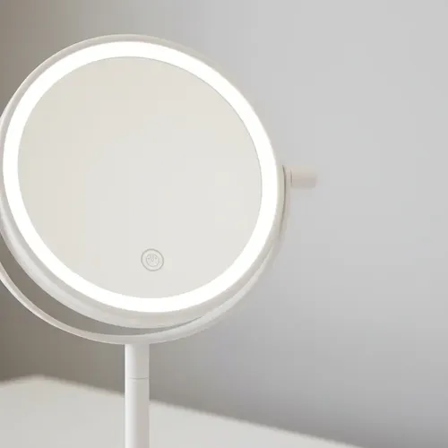 Espejo Maquillaje Aro Luz Led Personal Giratorio Base Mesa
