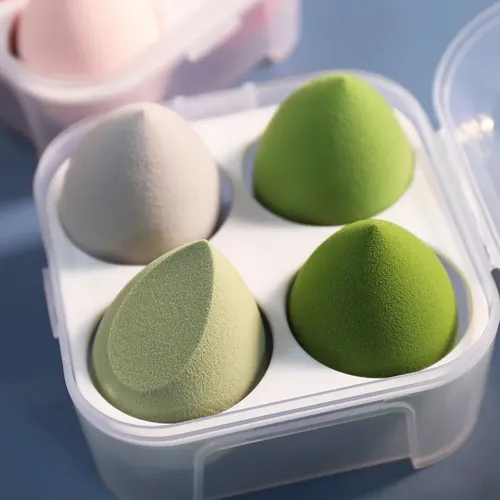 Set 4 Esponjas Blender Para Maquillaje Con Estuche