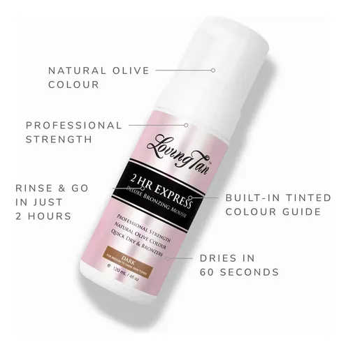 Loving Tan 2 Hr Express Mousse, Oscuro – Sin Manchas, Natura