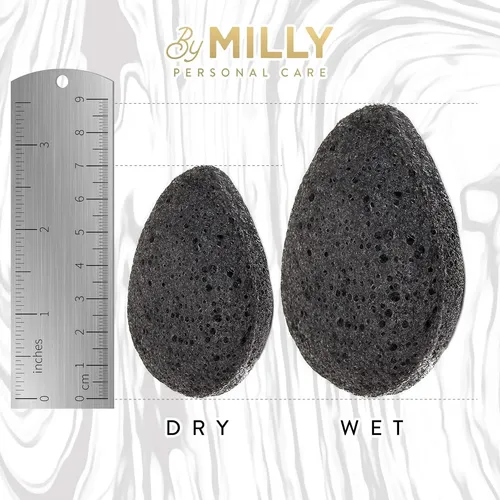 Esponja Facial Konjac Con Carbón De Bambú – By Milly