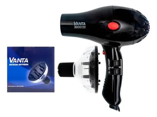 Secador de Pelo Vanta 3800 Mini Compact Negro con Difusor Universal