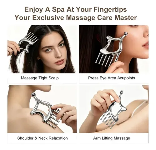 Peine De Masaje Para Cabeza Y Cuero Cabelludo, Tabla Gua Sha