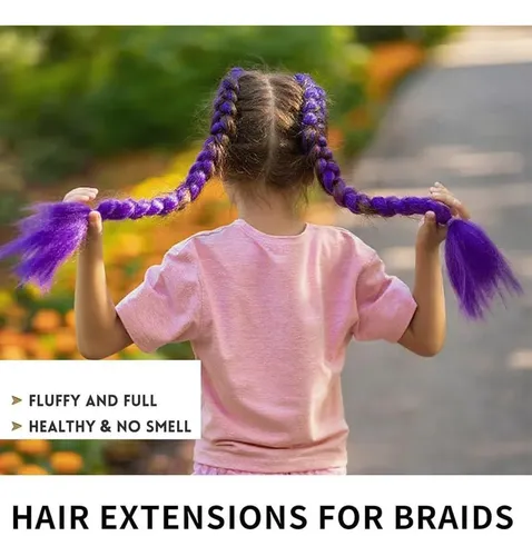 Jf 8 Piezas Extensiones Moradas Para Cabello, Para Cosplay