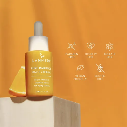 Sérum Ferúlico Lanmeri Con Vitamina C + E +, 15%, 1 Onza Líq Día/noche