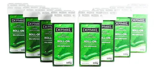 Cera Depilatoria Roll On Descartable Aloe Vera Depimiel X8