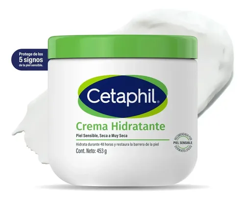 Crema Hidratante Corporal Cetaphil para Piel Seca y Sensible 453g – Hidratación por 48h