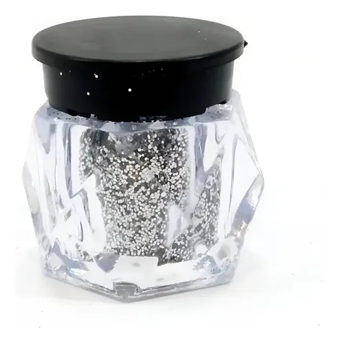 Sombras Por 4 Frasquitos Con Glitter Plata Labios Uñas Promo