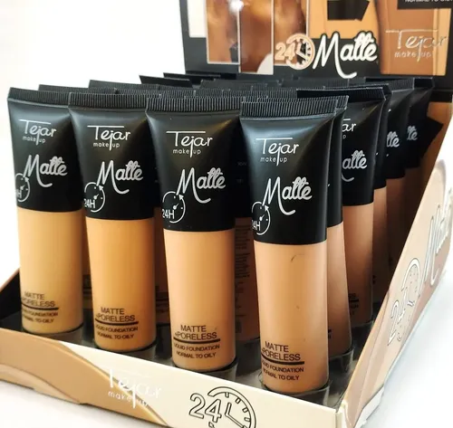 Set 24 Bases Maquillaje Liquida Foundation Tejar Matte 24 Hs