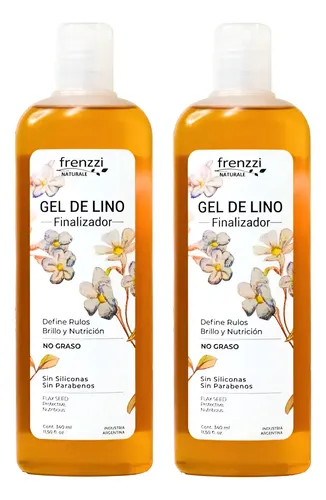 Kit 2 Gel Finalizador Rulos Gel De Lino 350ml Frenzzi
