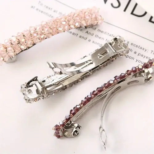 Pinza Resorte Pelo Artesanal Con Brillantes Xcdh