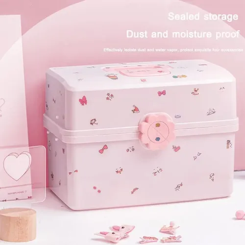 Organizador Cabello Niñas Caja Rosa 3 Capas A