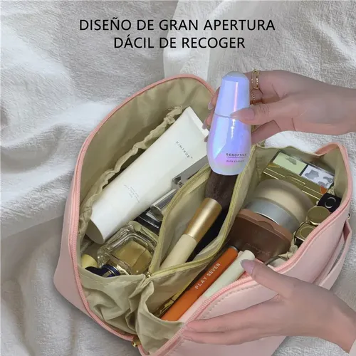 Cosmetiquera De Viaje De Gran Capacidad Color Rosa