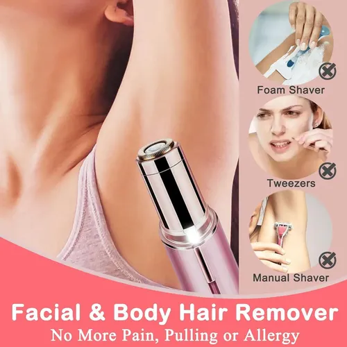 Depiladora Facial Eléctrica Mini Para Mujeres Rosarden Rosa