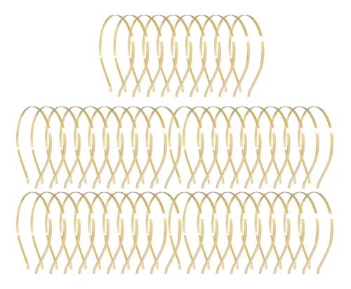 Diadema De Metal Con Base En Blanco, Flexible, Lisa, Oro