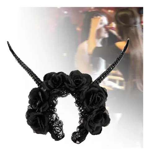 Diadema De Fiesta Rosa Rosa Con Cuerno De Antílope Para Cosp