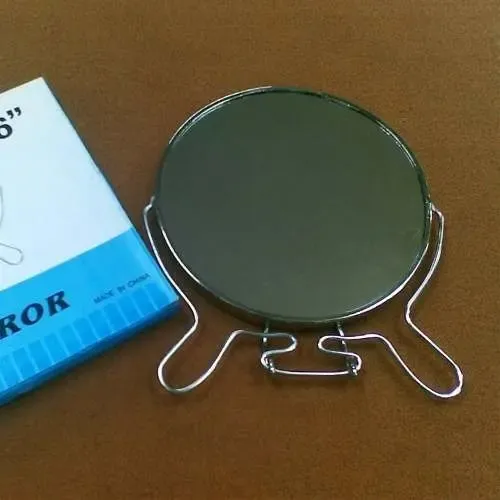 Espejo Con Aumento Doble Faz Maquillaje 5 Pulgadas Metalico