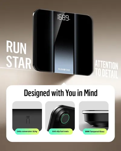 Báscula Digital De Baño Runstar De Alta Precisión Plateada